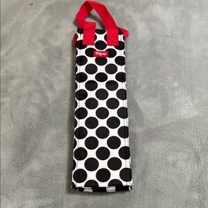 Thirty-One Black and White Polka Dot Wine Tote